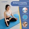 Yogarise 8mm Dual Yoga Mat with Bag & Strap, Yoga Mat for Women & Men, Premium TPE Material Extra Thick Exercise Yoga Mat for Workout, Yoga, Fitness, Exercise Mat Anti Slip Mat, Yoga Mat Gym Mat (Light & Dark Blue) - Image 5