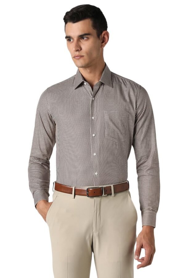 Van Heusen Men's Slim Fit 100% Cotton Checkere...