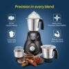 AGARO Elite Mixer Grinder 550W, 100% Copper Motor, 3 Stainless Steel Jar, 3 Speed, Whip Funct... - Image 2