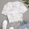 TOPLOT Printed Crop Top for Women with Short S... - Image 6