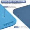 Yogarise 8mm Dual Yoga Mat with Bag & Strap, Yoga Mat for Women & Men, Premium TPE Material Extra Thick Exercise Yoga Mat for Workout, Yoga, Fitness, Exercise Mat Anti Slip Mat, Yoga Mat Gym Mat (Light & Dark Blue) - Image 7