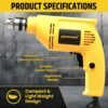 TOMAHAWK® T20 Electric Drill Machine for Drilling in Wood and Metal, Home Use - 3000rpm, 400W... - Image 6