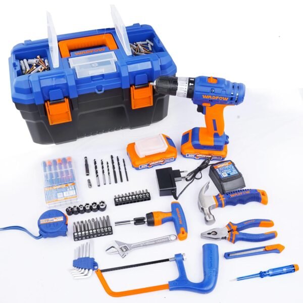 WADFOW Cordless Impact Drill Driver, 20V 10mm Chuck Variable Speed, with 115 Pcs Multitool Ki...