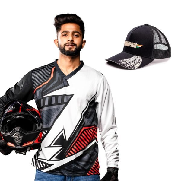 WANDERLOOMS Biker Rider Jersey & Cap Combo for...
