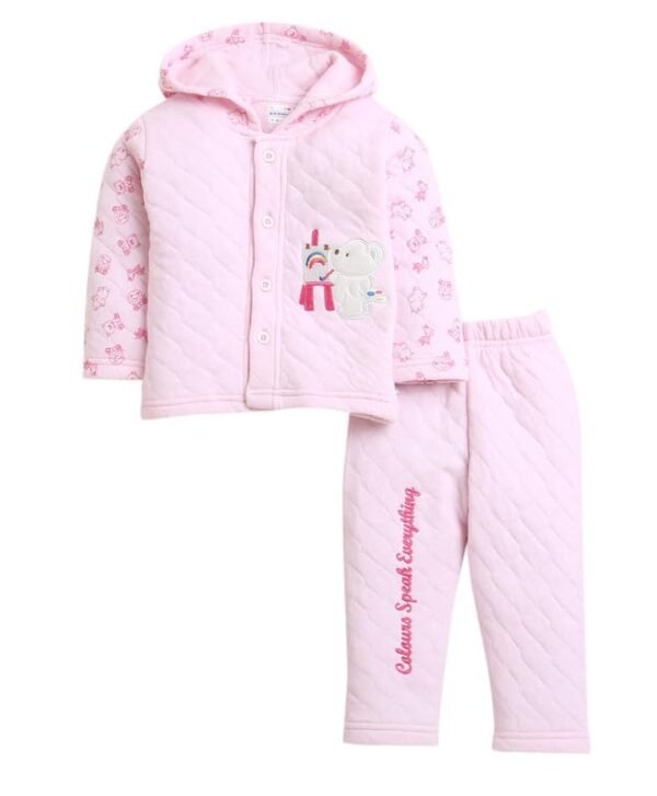 BUMZEE Baby Pink Girls Full Sleeves Polyfill W...