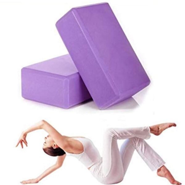 ZDQTRA high Density eva Foam Yoga Blocks Set of 2,Non Toxic Anti Skid Yoga Brick Block for Improve Strength and Aid Balance and Flexibility for Women Yoga Accessories Equipment(Multicolour)