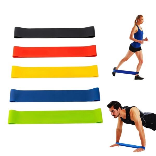 Zordik-Resistance Loop Exercise Bands for Working Out Elastic Workout Band for Women & Men Home Gym Yoga Stretching Strength Training Exercise Equipment Essentials Fitness Accessories, Set of 5