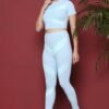 ZICADA Women's Workout Crop Top & Jeggings | yoga wear | Workout Set | Co-ord Set For Girls & Womens - Image 4