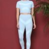 ZICADA Women's Workout Crop Top & Jeggings | yoga wear | Workout Set | Co-ord Set For Girls & Womens - Image 2