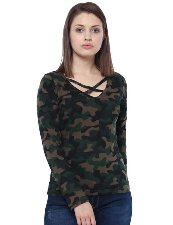 Veirdo Pure Cotton Regular Fit V Neck Full Sle...