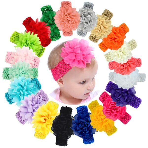 ANNA CREATIONS 20 Pcs Baby Girls Headband Chif...