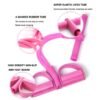 2heet 4-Tube Pedal Resistance Band Sit-Up Pull Rope – Durable Elastic Fitness Equipment for Home Gym, Full-Body Workouts, Yoga, Pilates & Muscle Toning (Pink) - Image 3