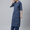 Amayra Women's Cotton Printed Straight Kurta w... - Image 4