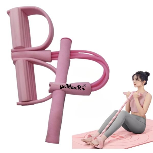 yeMaaR’s Tummy Trimmer for Men & Women 4-Tube Exercise Pedal Pull Reducer| Resistance Band Yoga Sports Equipment| Belly Abdomen Waist| Arm Leg Stretching Exercise| Portable Home Gym Sit-ups Device