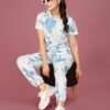 Women's Stylish Tie-Dye Print Tracksuit Set | Short Sleeve T-Shirt & Jogger Pants with Side Pockets | Comfortable Casual Wear for Lounging, Yoga, Gym, and Daily Outings. - Image 5