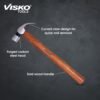 VISKO 710 1 LB Claw Hammer | Wooden Handle | Heat Treatment Drop-Forged Hammerhead for Pullin... - Image 3