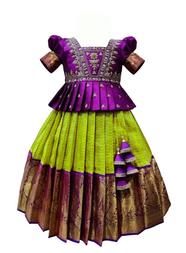 White Button Girls Polyester Blend Readymade L...