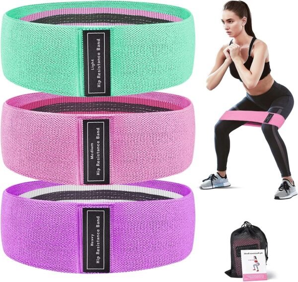 ZONKU INDIA Long Resistance Bands Set Fabric Ladies Women Pull Up Yoga Glutes Workout Strength Training Fitness 3 Level Exercise Loop Resistance Men Heavy Duty Stretch Anti-Slip Full Body