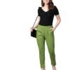 Yash Gallery Women's Solid Cotton Slub Ankle L... - Image 3