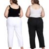 Women's Solid Pure Cotton Plus Size Combo Trou... - Image 2