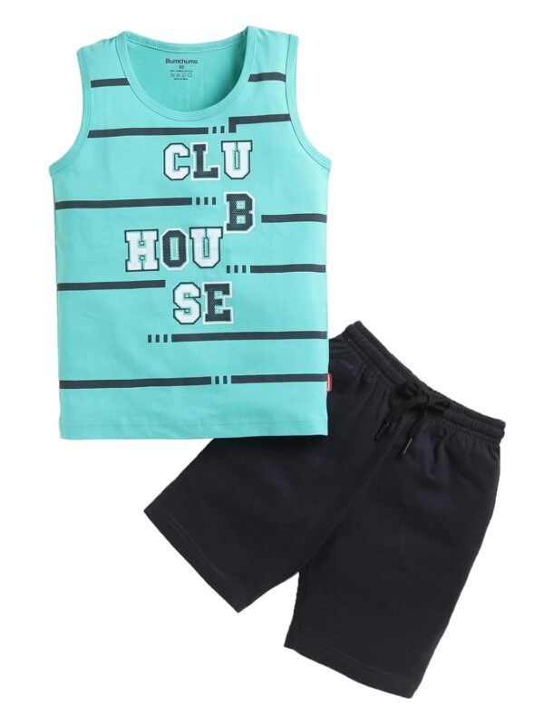 Bumchums Boys Sleeveless Round Neck T-Shirt an...
