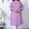 Women Cotton Floral Print Plus Size Straight K... - Image 5