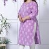 Women Cotton Floral Print Plus Size Straight K... - Image 7