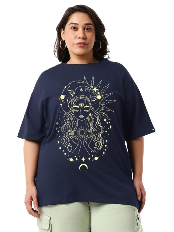 Bewakoof Women's Graphic Printed Oversized Fit...