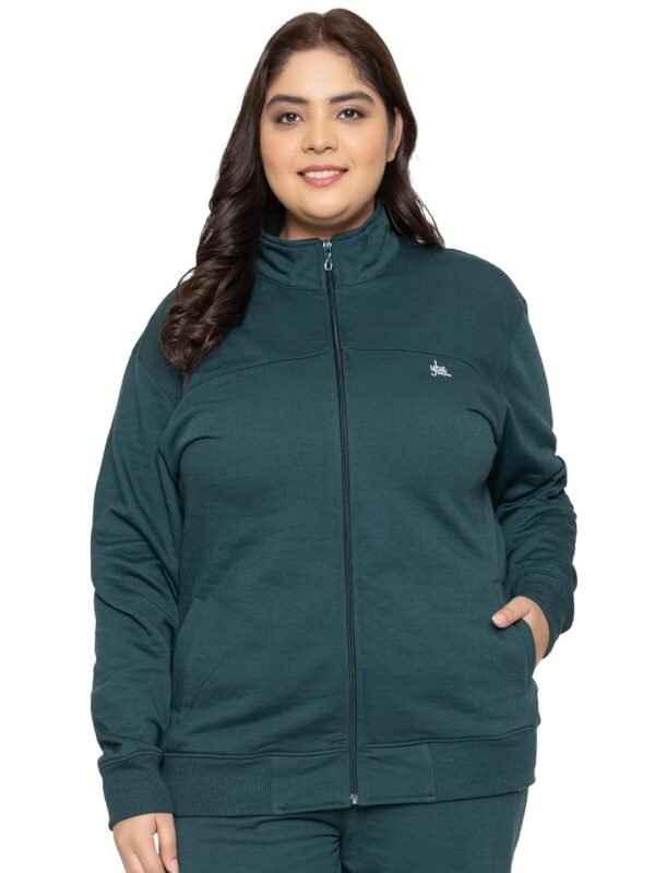YHA Women's Regular Fit Zipper Plus Size Jacke...