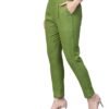 Yash Gallery Women's Solid Cotton Slub Ankle L... - Image 2