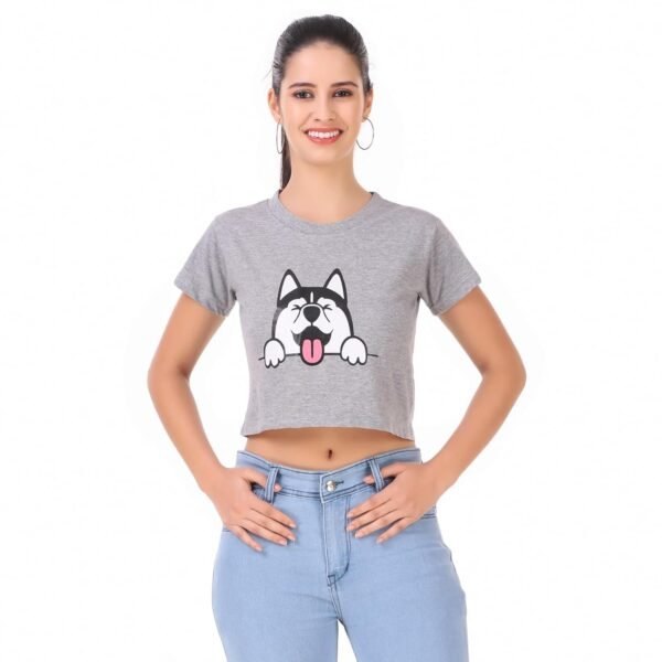 Women's Casual Round Neck Stylish Crop Top