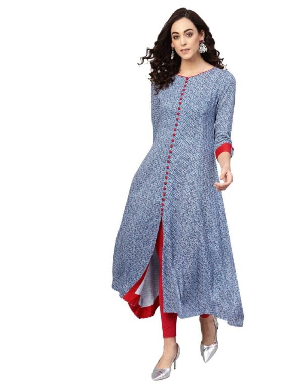 Yash Gallery Women's Rayon Round Neck Geometri...