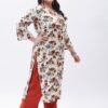 Tissu Women's Rayon Plus Size Cream & Orange P... - Image 3