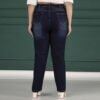 Womens Plus Size Straight Fit Mid Blue Jeans - Image 4