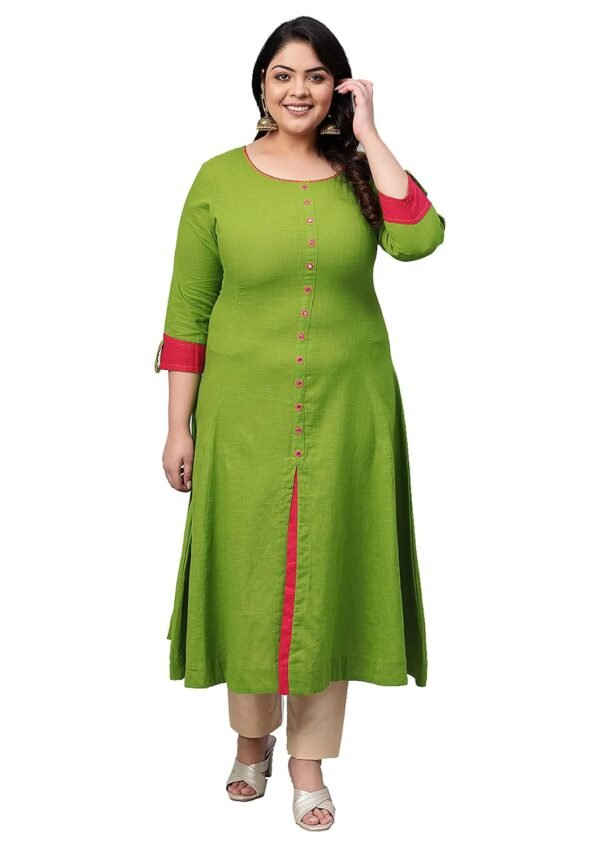 Yash Gallery Women's Cotton Slub Anarkali Kurt...