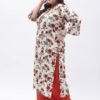 Tissu Women's Rayon Plus Size Cream & Orange P... - Image 2