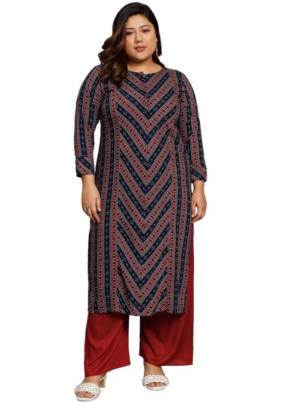 Tissu Women's Plus Size Navy Blue Floral Print...