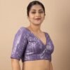 Women's Sequin Embroidered V Neck Elbow Half S... - Image 6