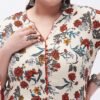 Tissu Women's Rayon Plus Size Cream & Orange P... - Image 6