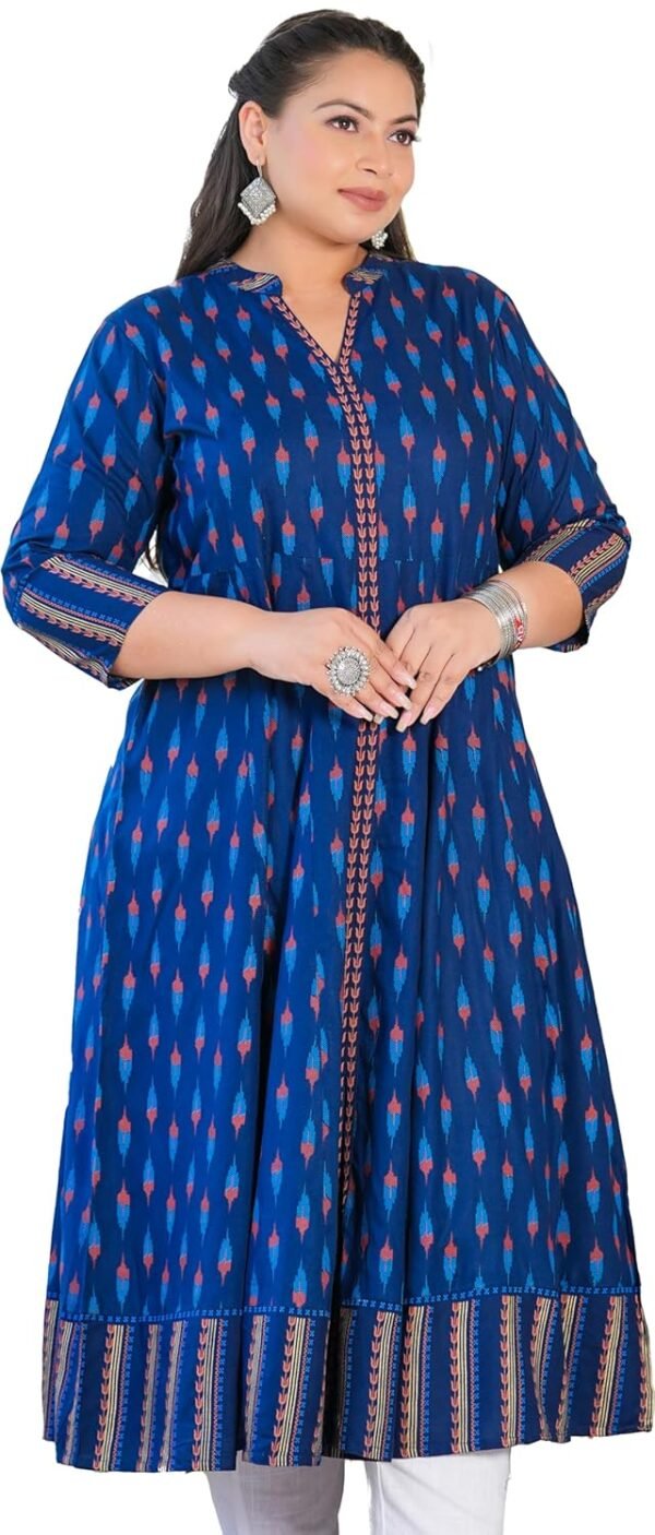 Yash Gallery Women's Rayon Ikat Printed Anarka...