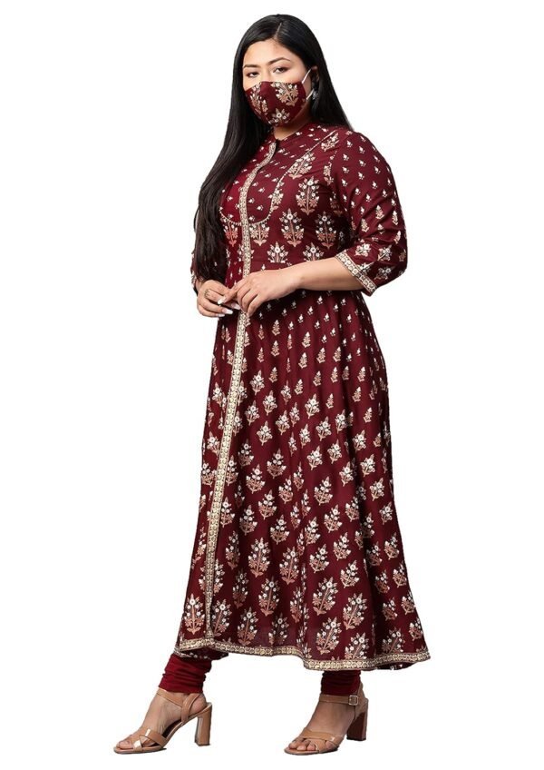 Yash Gallery Women's Rayon Floral Printed Anar...