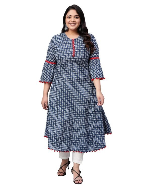 Yash Gallery Women's Blue Cambric Cotton Print...