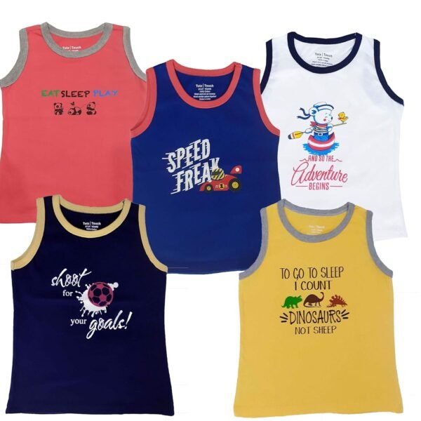 Totz Touch Boys Regular Fit Sleeveless T Shirt...