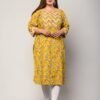 Women Printed Pure Cotton Plus Size Straight K... - Image 2