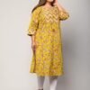 Women Printed Pure Cotton Plus Size Straight K... - Image 3