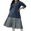 Yash Gallery Women's Cotton Ikat Printed A-Lin... - Image 2