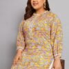 Tissu Women's Plus Size Yellow & Pink Printed ... - Image 6