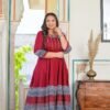 Yash Gallery Women's Cotton Embroidered Anarka... - Image 3
