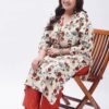 Tissu Women's Rayon Plus Size Cream & Orange P... - Image 5
